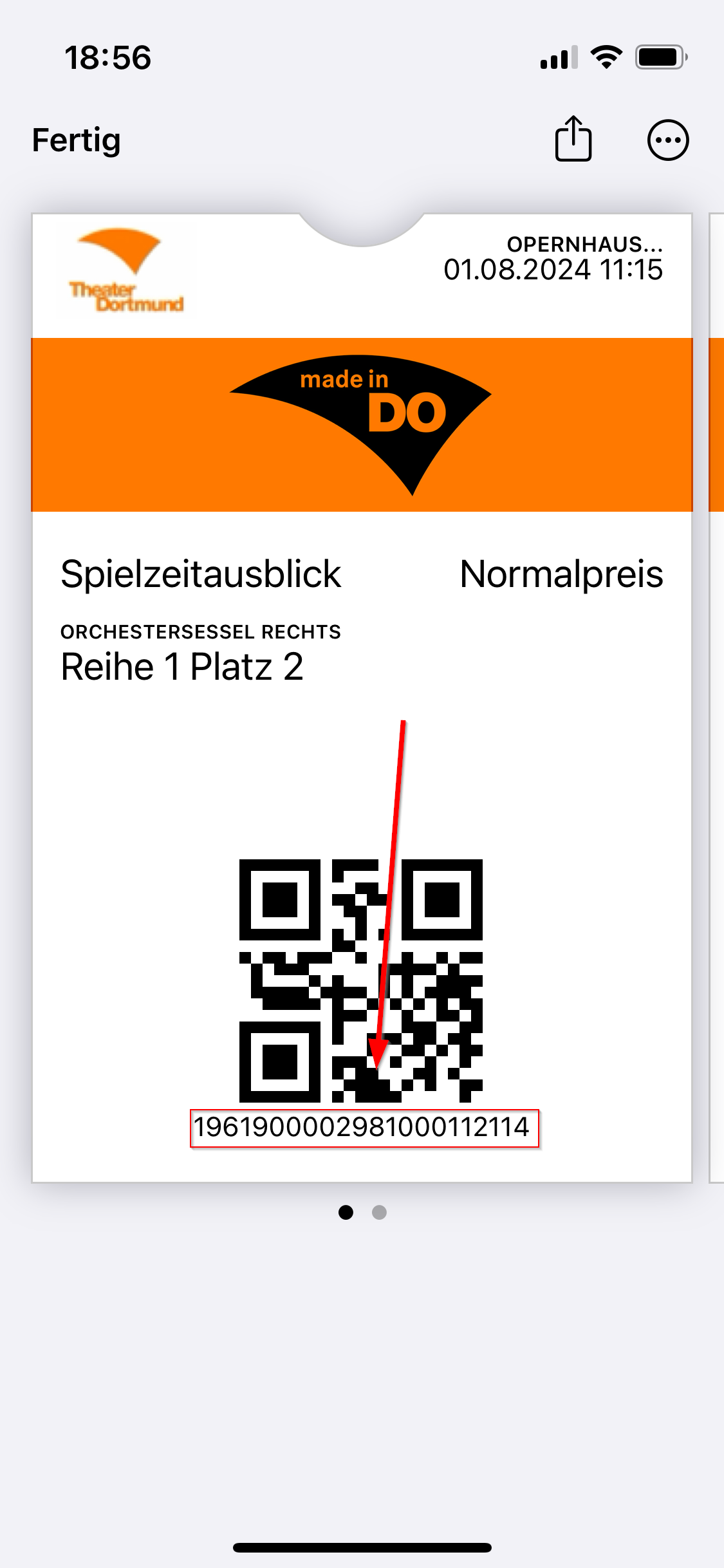 Sample Apple Wallet ticket